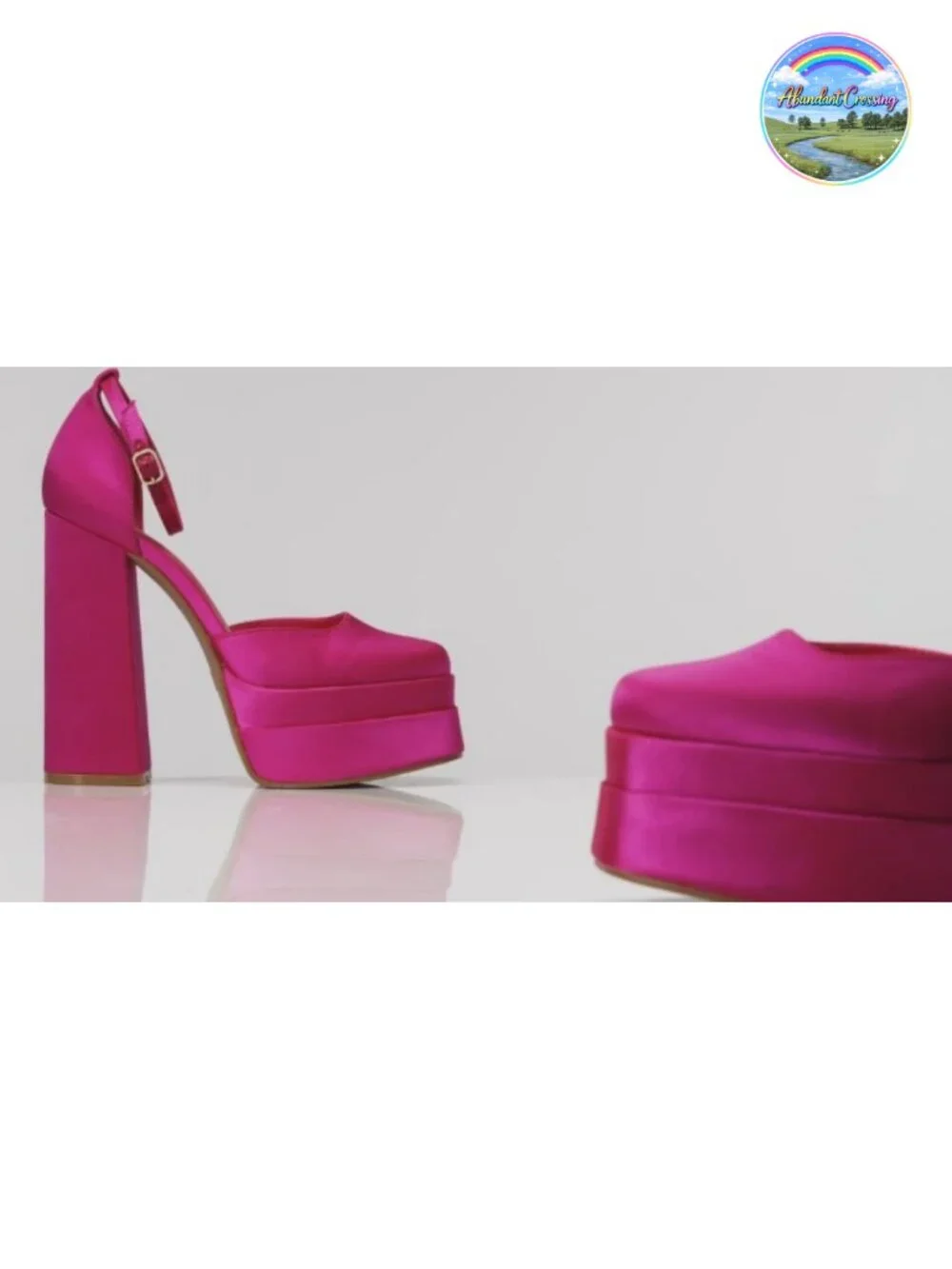 Women's 5.5in Platform Closed Toe Heels Ankle Strap Block Heel Pumps
